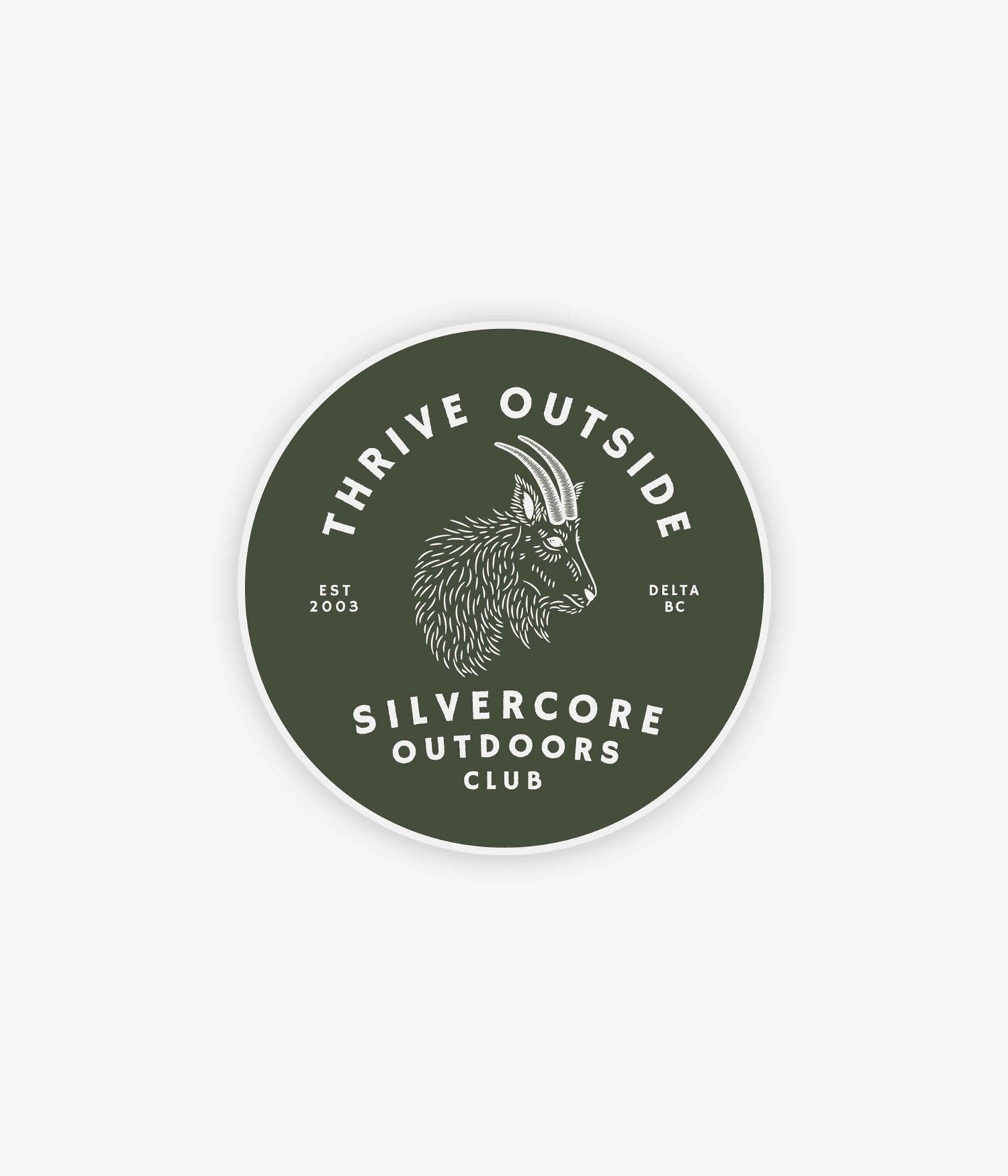 Small Silvercore Outdoors Club Circle Sticker