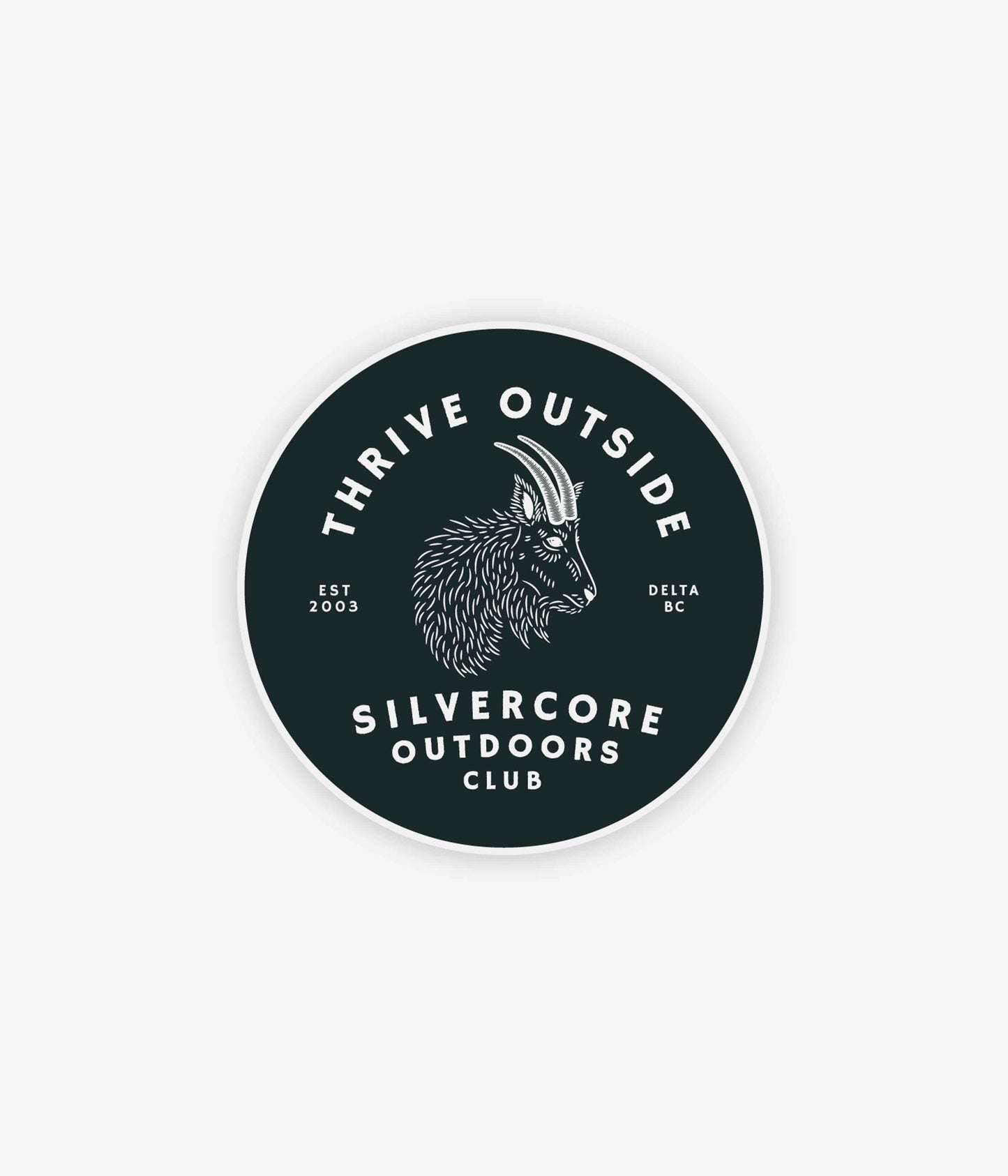 Small Silvercore Outdoors Club Circle Sticker